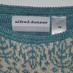 Alfred Dunner Teal and Beige Knit Top